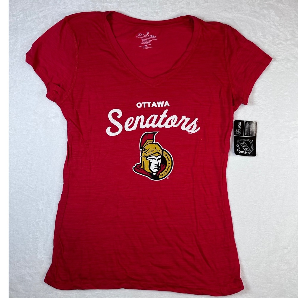 Soft As A Grape Ottawa Senators NHL V-Neck T-Shirt Red XL New